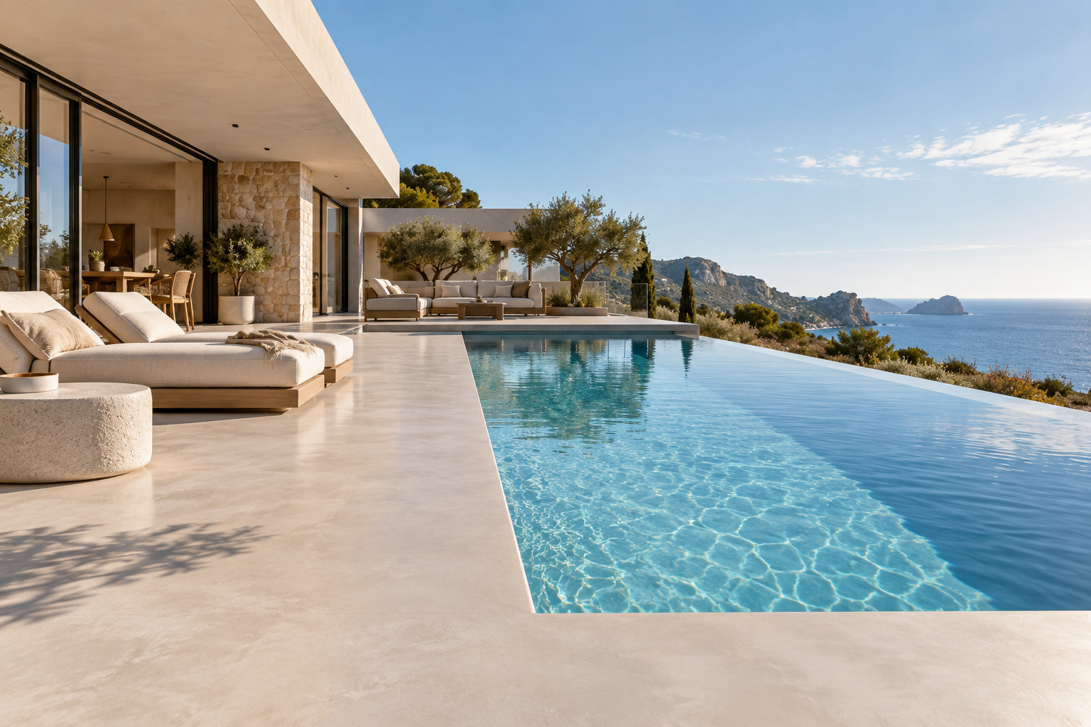 Boutique contemporánea: Un pavimento continuo que deja respirar el producto.